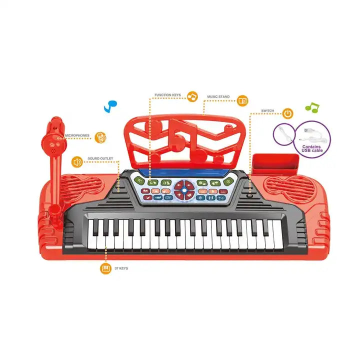 Multi-Function 37 Keys Keyboard – Electronic Piano Musical Instrument Toy for Children