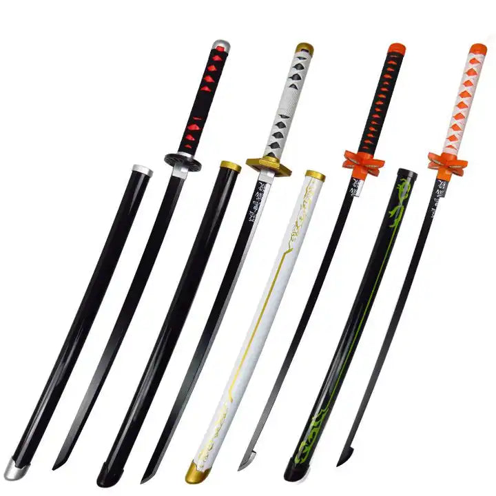 Bamboo Samurai Sword for Kids Two-Dimensional Cosplay Props Re-Engraved Anime Sword