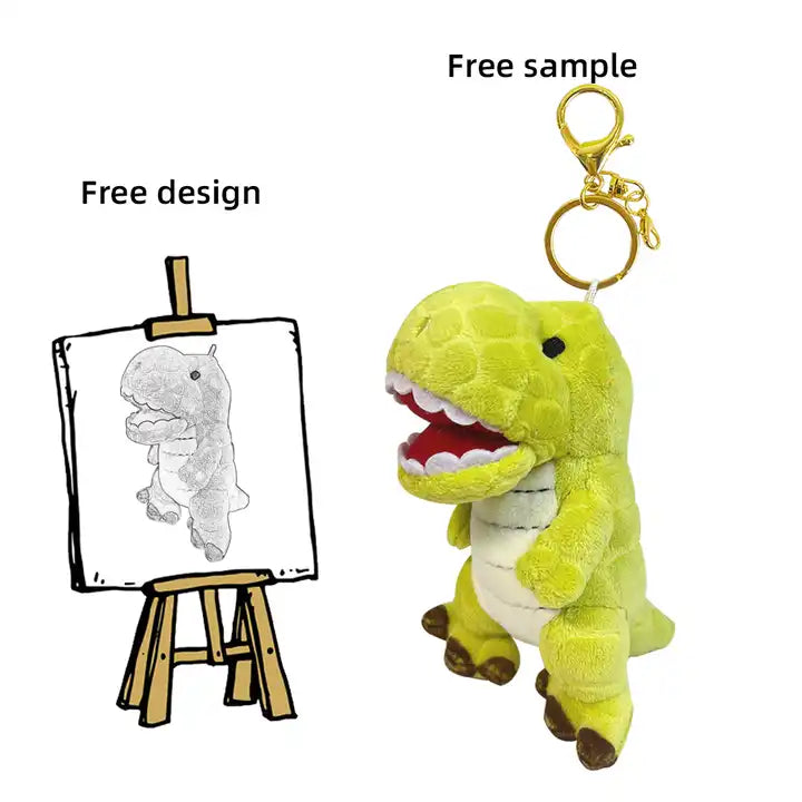 Cartoon Dinosaur Plush Keychain | Cute Kids' Accessories & Gifts