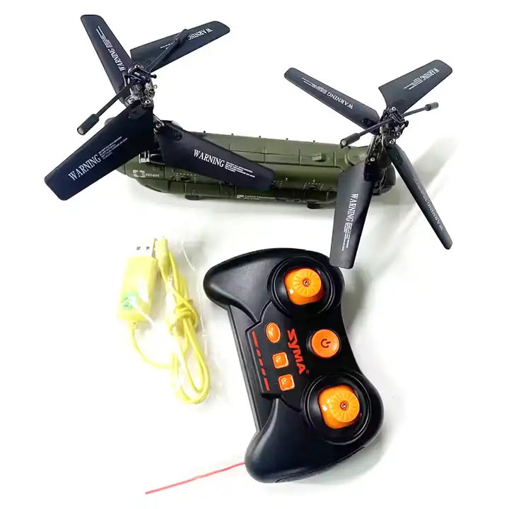 S026H Transport Military Fighter RC Helicopter - Double-Propeller Fixed-Height Aircraft Toy