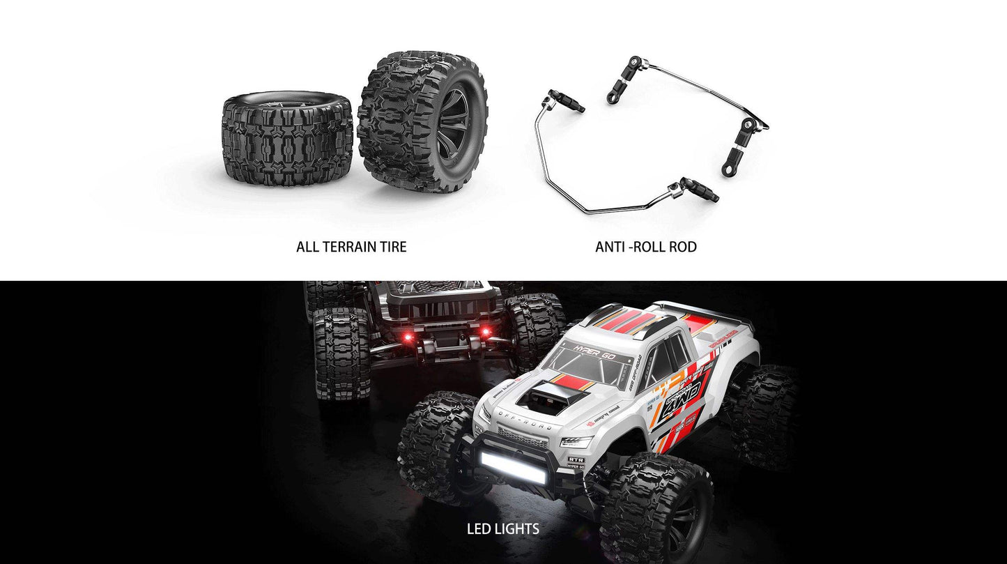 MJX 10208-2 1/10 Scale RC Off-Road Crawler Truck – Electric High-Speed 3CH 2.4G Remote Control, Metal Gear & Shock Absorbers, 5000mAh Battery Included