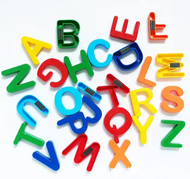 26pcs Magnetic Learning Alphabet Letters ? Plastic Refrigerator Stickers for Toddlers | Educational Toys for Spelling and Counting