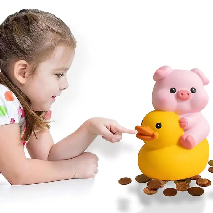 OEM Yellow Duck Piggy Bank | Unbreakable Vinyl Toy Money Box | Creative Practical Christmas Gift Coin Bank