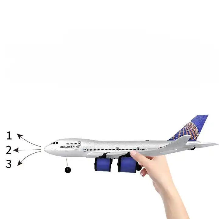 Boeing 747 Foam Glider - 2.4GHz Electric Plane for Kids