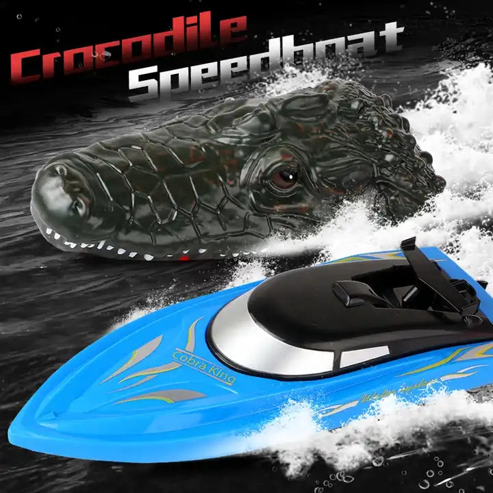 Waterproof 2.4G Remote Control Crocodile Head Racing Speed RC Boat for Kids