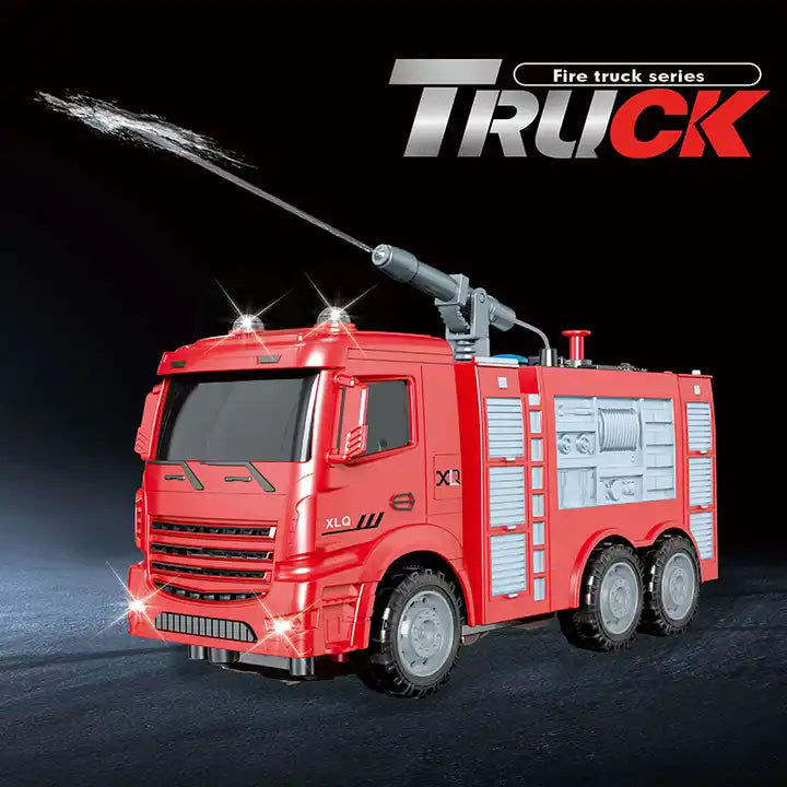 4 Channels Electric RC Truck Construction Toys - Water Pump and Lights Remote Control Fire Engine Truck