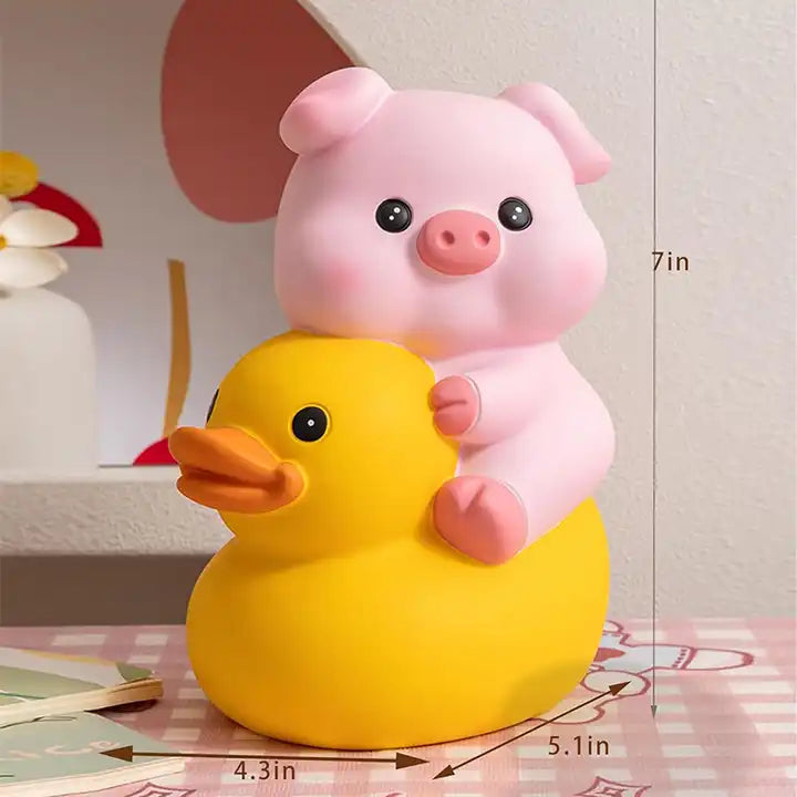 OEM Yellow Duck Piggy Bank | Unbreakable Vinyl Toy Money Box | Creative Practical Christmas Gift Coin Bank