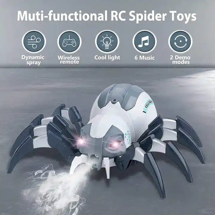 Realistic RC Spider Toy - Remote Control Robot with Spray, Light, and Music