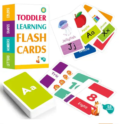 Thick Preschool Flash Cards for Toddlers - Letters Numbers Shapes Colors Educational Game Gifts Learning Flash Card