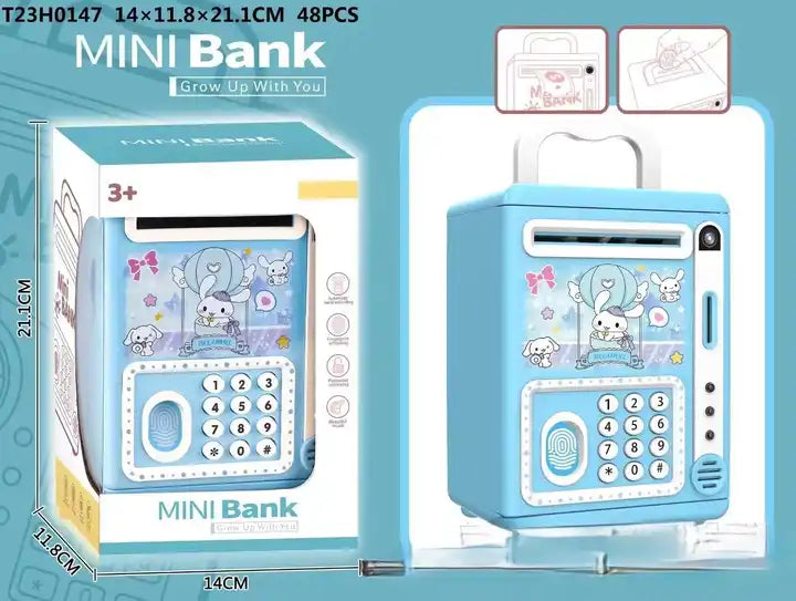 Cartoon My Melody & Cinnamoroll Piggy Bank | Kids' ATM Machine Money Saving Box | Safe Coin Bank for Children