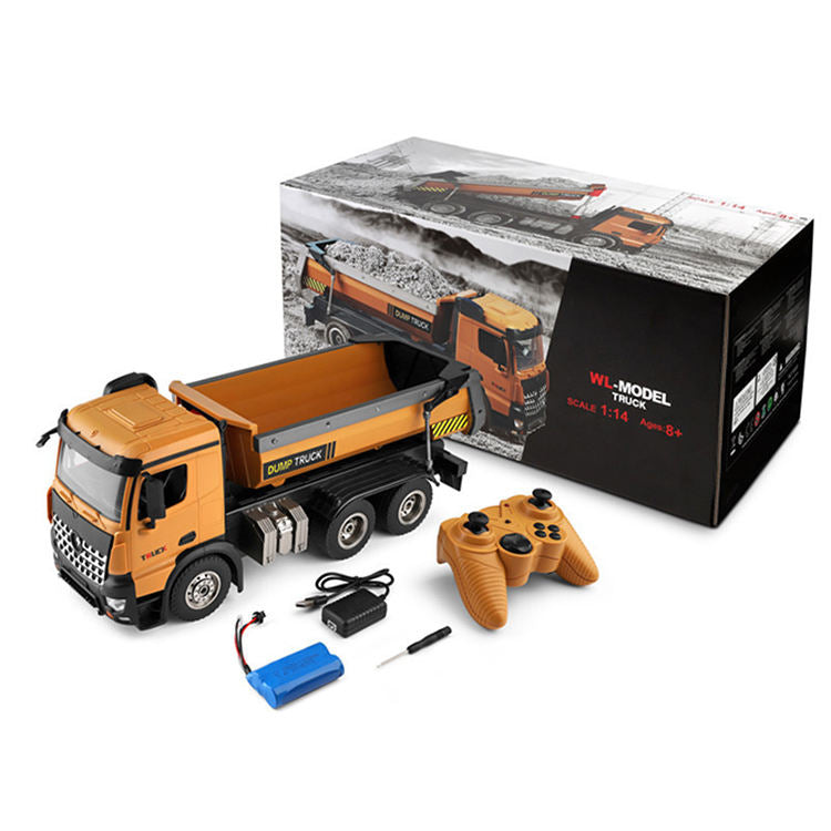 WLtoys 14600-A 1/14 Scale RC Dump Truck – Alloy Body, High-Power Remote Control Construction Vehicle