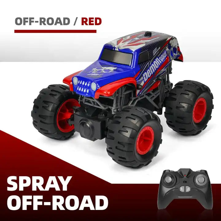 1:16 Scale Remote Control Monster Truck - Full Function with Mist Spray and Lights