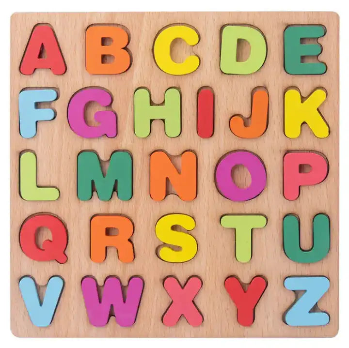 Wooden Board Alphabet and Number Puzzle | 3D Montessori Learning Toy for Kids | Early Educational Activity Boards for Boys and Girls