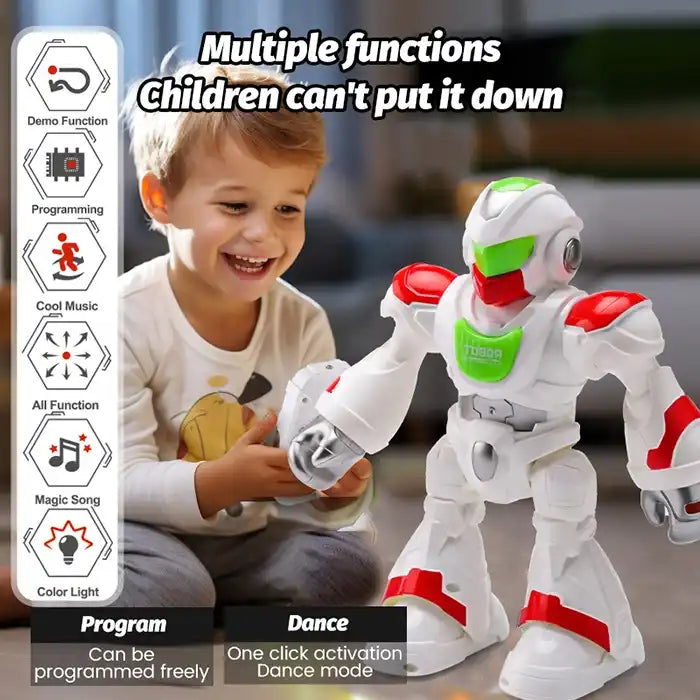 Programmable Educational RC Robot Toy – Smart Walking Cartoon Robot with Remote Control for Kids