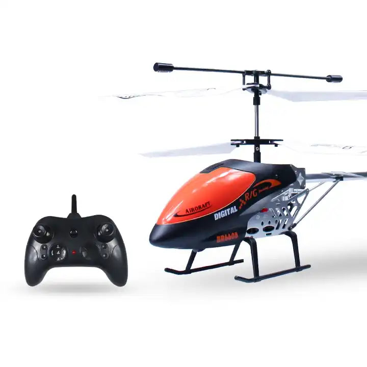 High-performance RC helicopter in flight; keywords: RC helicopters for beginners, best RC helicopters 2024, remote control helicopters with camera, electric RC helicopters, nitro RC helicopters