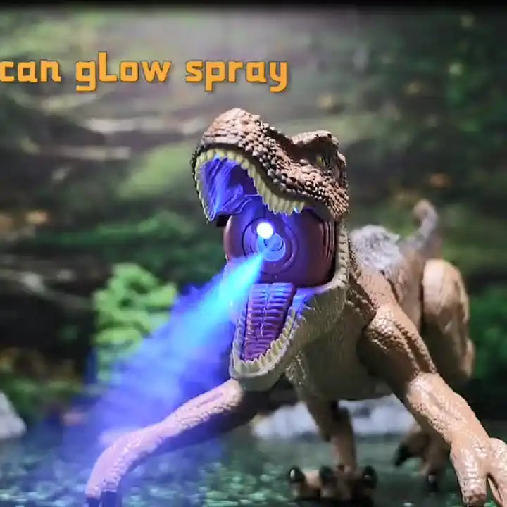 RC Tyrannosaurus Rex Toy - 2.4G Electric Dinosaur Model with Mist Spray, Lights, and Roaring Sound for Kids Ages 6-12 Years