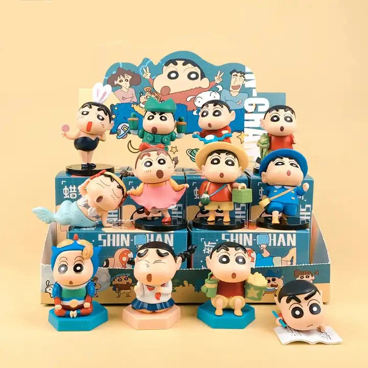 Blind Box 5-11CM Crayon Shin-chan Cartoon Blind Box Anime PVC Figure Toy Set Trendy Play