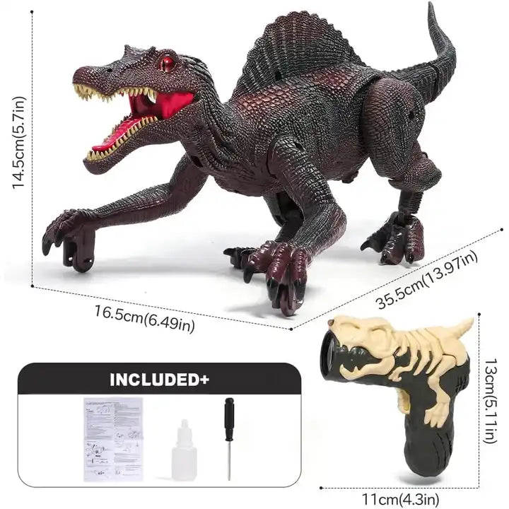 Remote Control Walking Dinosaur Toy for Boys - 2-in-1 Light Chasing Electric RC Dinosaur with Lights and Sounds