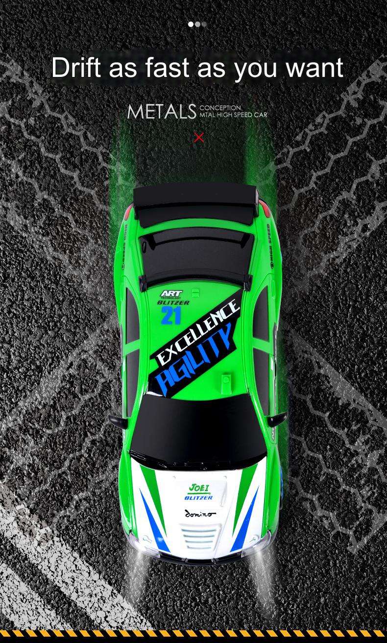 1:24 Scale 2.4G 4WD RC Drift Car – Electric, App-Controlled, Remote Sport Racing Vehicle with LED Lights