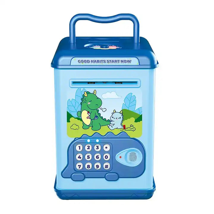 Plastic Password Fingerprint Money Storage Jar | Electric Combination Box Savings Jar & Money Deposit Machine Toy