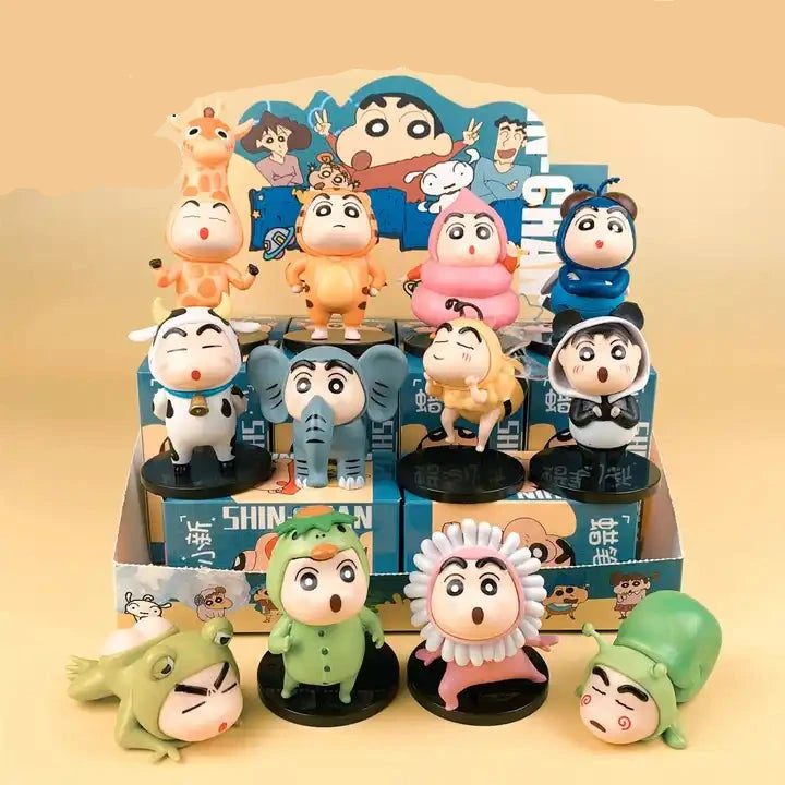 Blind Box 5-11CM Crayon Shin-chan Cartoon Blind Box Anime PVC Figure Toy Set Trendy Play