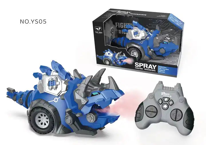 Electric Remote Control Spray Dinosaur - Triceratops and T-Rex Simulation Toy for Kids