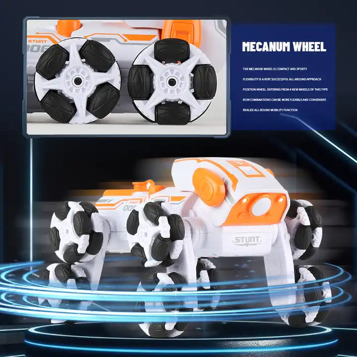 2023 8-Wheel Stunt Transforming RC Robot Dog Toy – Smart Spray Robot with Lights & Automatic Deformation