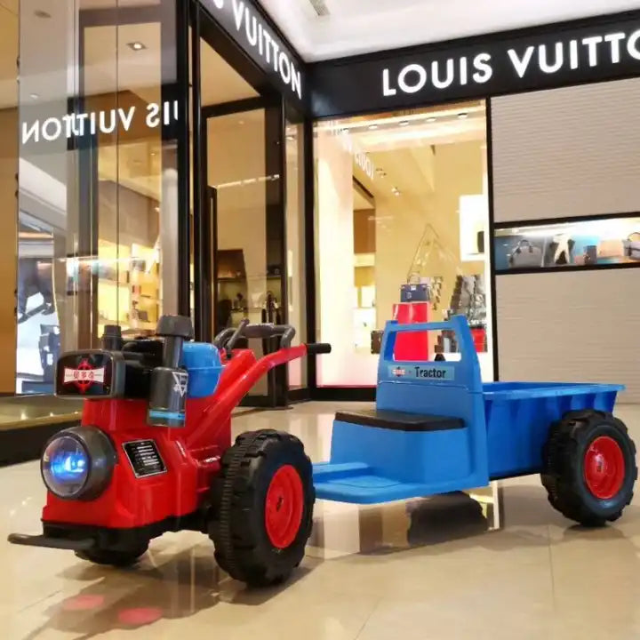 Battery-Powered Remote Control Dump Tractor Truck Toy - Motorized Ride-On Vehicle for Kids