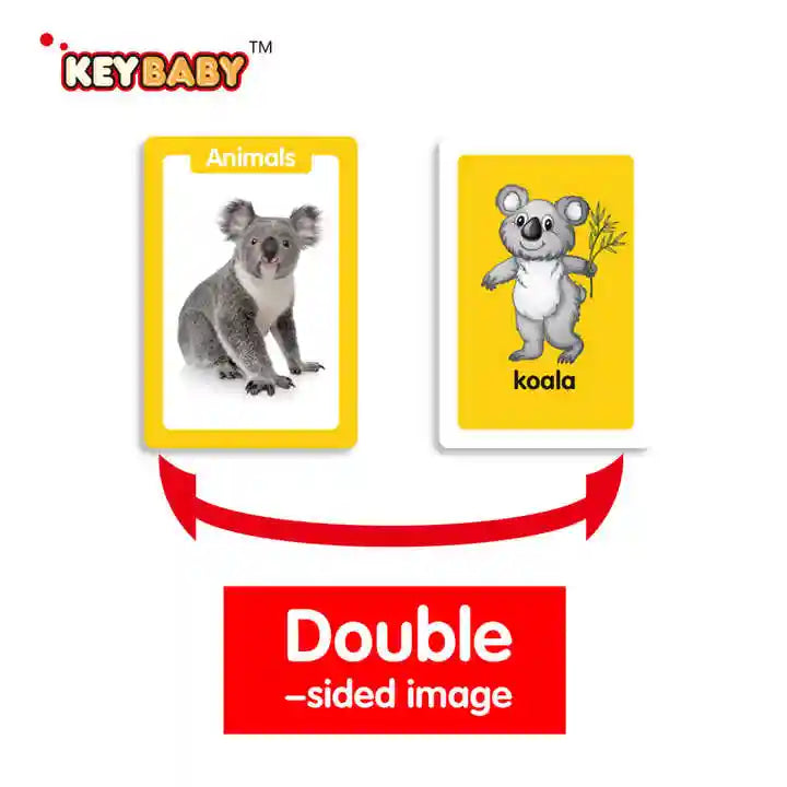 Keybaby English Baby Print Preschool Game Cards - Memory Learning Flash Cards for Ages 2 to 4