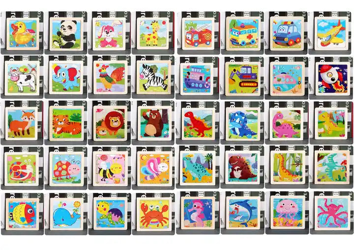 Wooden 3D Puzzles Montessori Educational Toys Classic Children Wood Jigsaw Puzzle Game for Boys and Girls