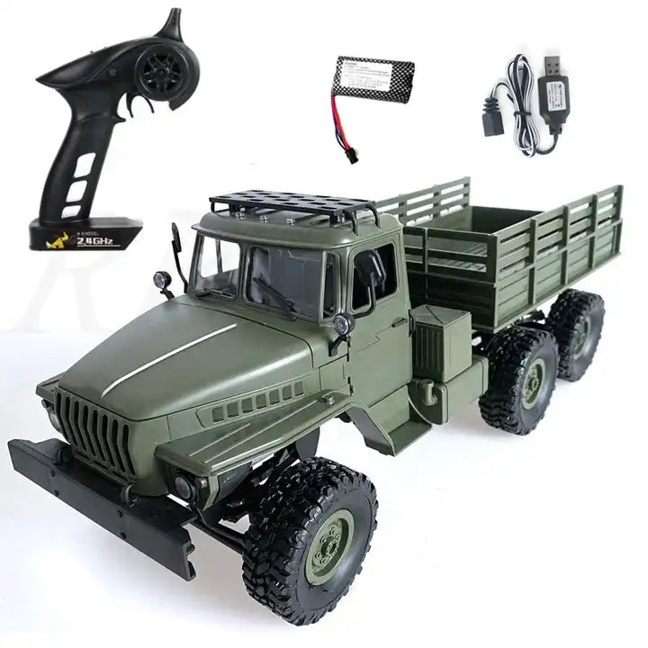 Model MN88S MN-88S 1/12 4WD 2.4G Radio Control Car - Army Green 6-Wheel 6x6 Crawler Semi Vehicle