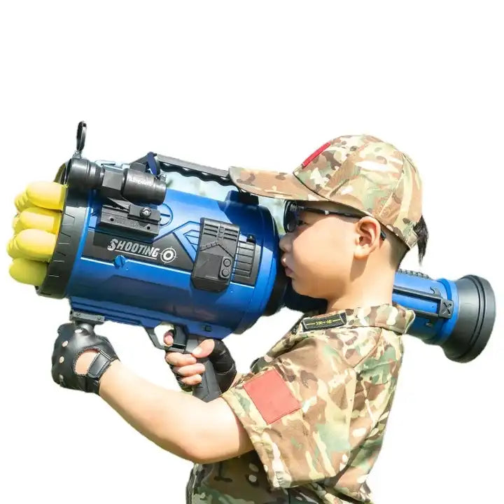 12 Burst Mortar Electric Rocket Launcher Toy for Kids | Realistic Soft Bullet Gatling Mortar Toy Gun for Action Play