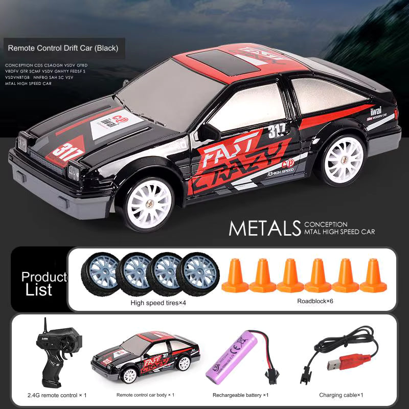1:24 Scale 2.4G 4WD RC Drift Car – Electric, App-Controlled, Remote Sport Racing Vehicle with LED Lights