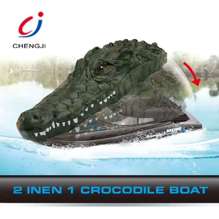 2.4G High-Speed Waterproof RC Crocodile Boat Toy - Remote Control for Kids