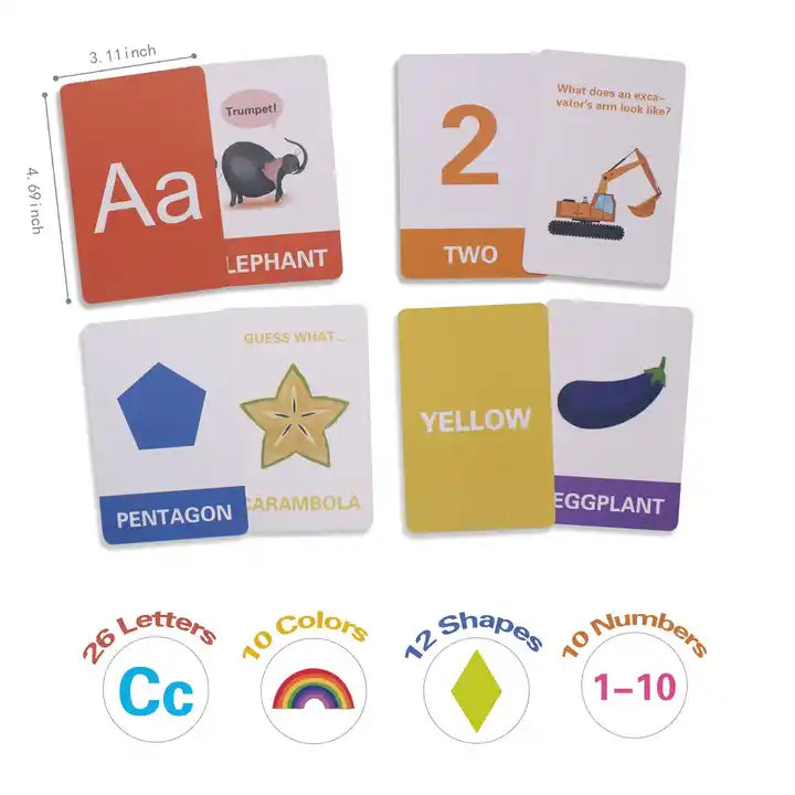 Flash Cards for Kids: Alphabet Cognitive Educational Learning Flashcards for Babies and Toddlers