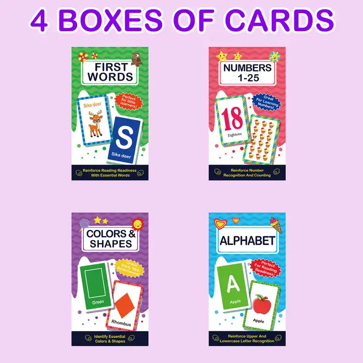 Alphabet Card - Learn 26 Letters, Colors, Shapes, and Numbers for Early Education