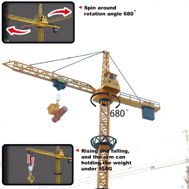 2.4GHz 6-Channel Remote Control Engineering Tower Crane Truck