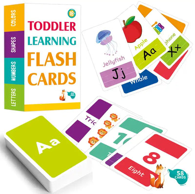 Learning Color, Number, Shape, Animal ABC Flash Card - Early Education Kids Flash Card