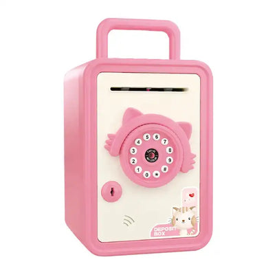 Kids Mini Password ATM Safety Box | Automatic Roll Paper Money Piggy Bank with Intelligent Face Recognition