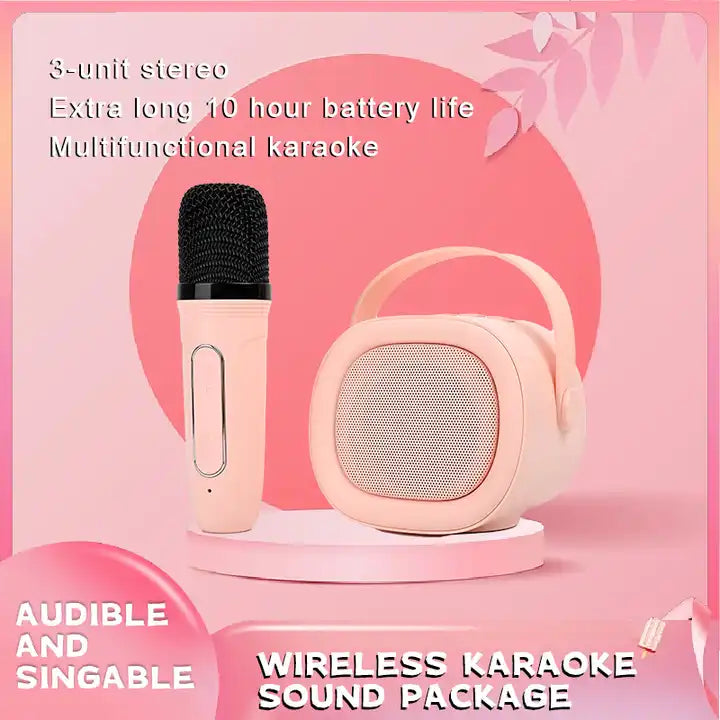 Portable Mini Karaoke Speaker with Wireless Microphone – Fun Karaoke Toy with Songs for Kids Aged 3 Years and Up