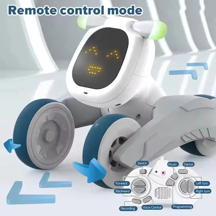 AI Technology Remote Control Robot Dog Toy for Kids - Early Education Light & Sound Interactive Pet