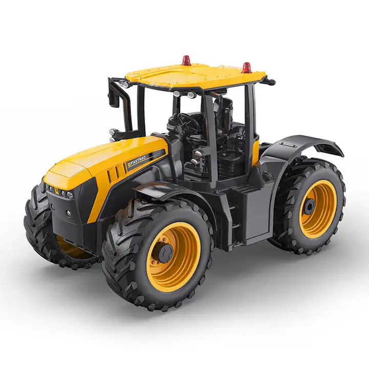 Double E 1/16 Scale JCB Authorized RC Farmer's Truck - 2.4G Remote Control Engineering Car with Lights and Sound