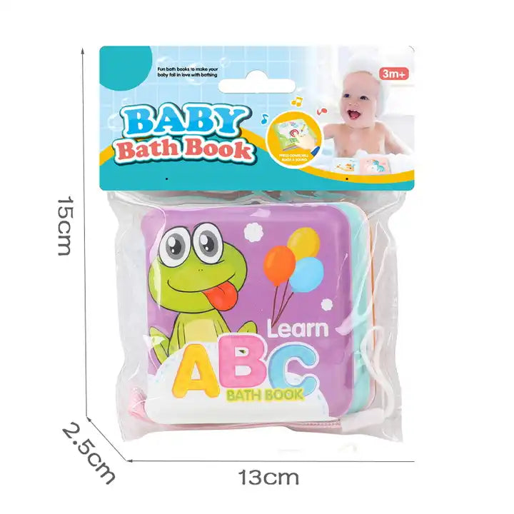 QSBaby Early Learning Bathing Book Toys – Cartoon Educational Portable Cloth Books with BB Sound | Interactive Water Play Toy