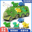 Jiefan Sound and Light Transport Double-Decker Tractor Dinosaur Car Set Toy