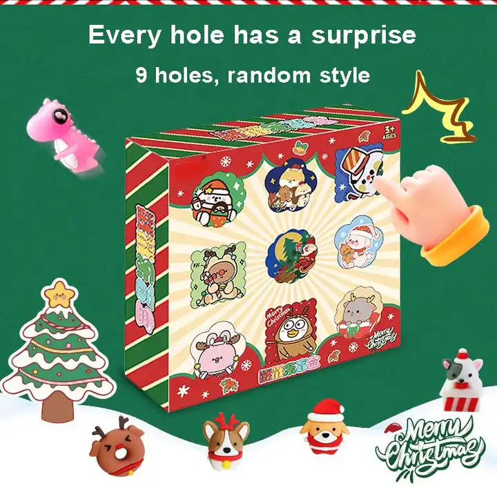 New arrival Christmas themed toy scratch off blind box mystery box surprise egg toys cute doll poke blind box for Christmas gift