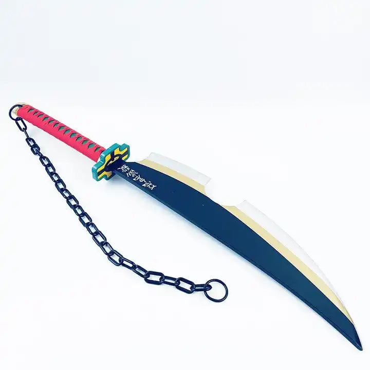 Anime Cosplay Sword ? Demon Slayer Uzui Tengen Wooden Knife (80CM) for Collectors and Fans