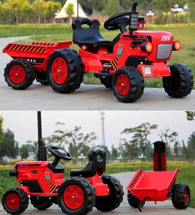 Affordable Electric Tractor Toy for Kids - Battery-Powered Excavator