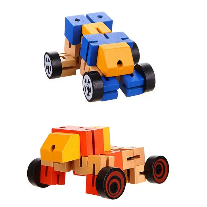 Magic Transform Car Shape-Shifting Autobots – Deformation DIY Robot Wooden Toy Car