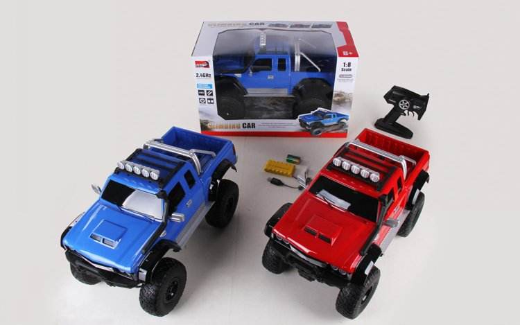 2.4G 1/8 Scale Toy RC Car - 4WD Rock Crawler Pickup Truck for Kids