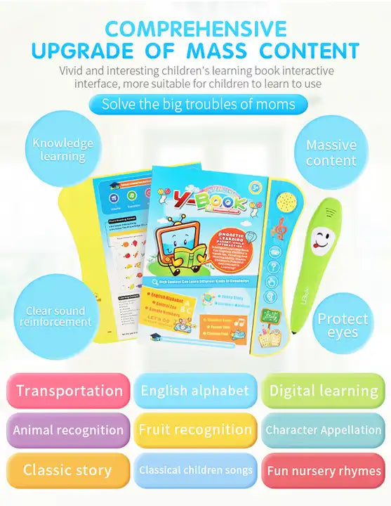 Kids Intelligence Book Toy | English Learning Reading E-Book Toy with Talking Pen